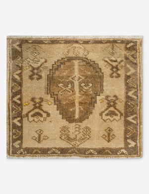 Vintage Turkish Hand-Knotted Wool Mini Rug No. 339, 1'7