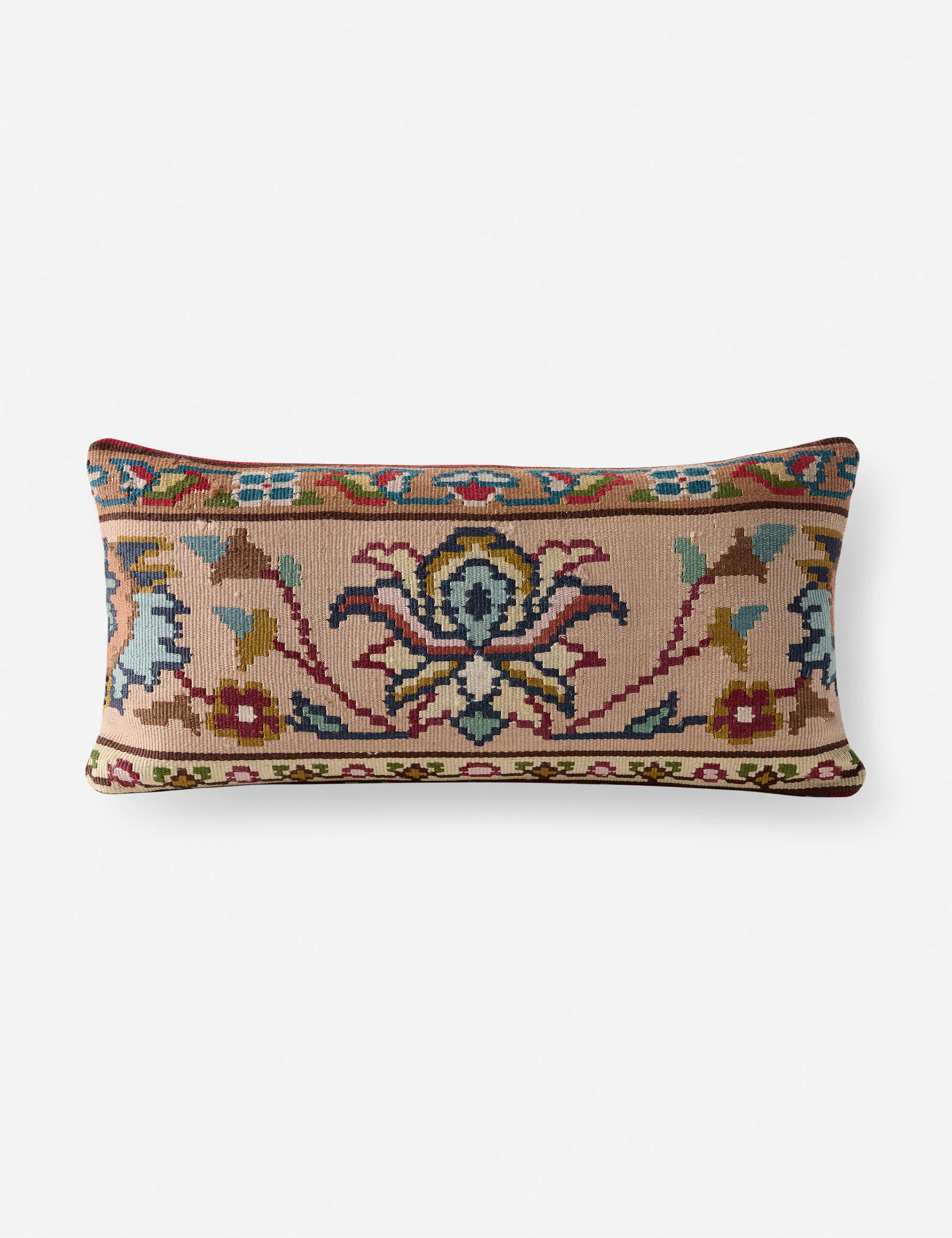 Vintage Lumbar Pillow No. 427, 12" x 24"