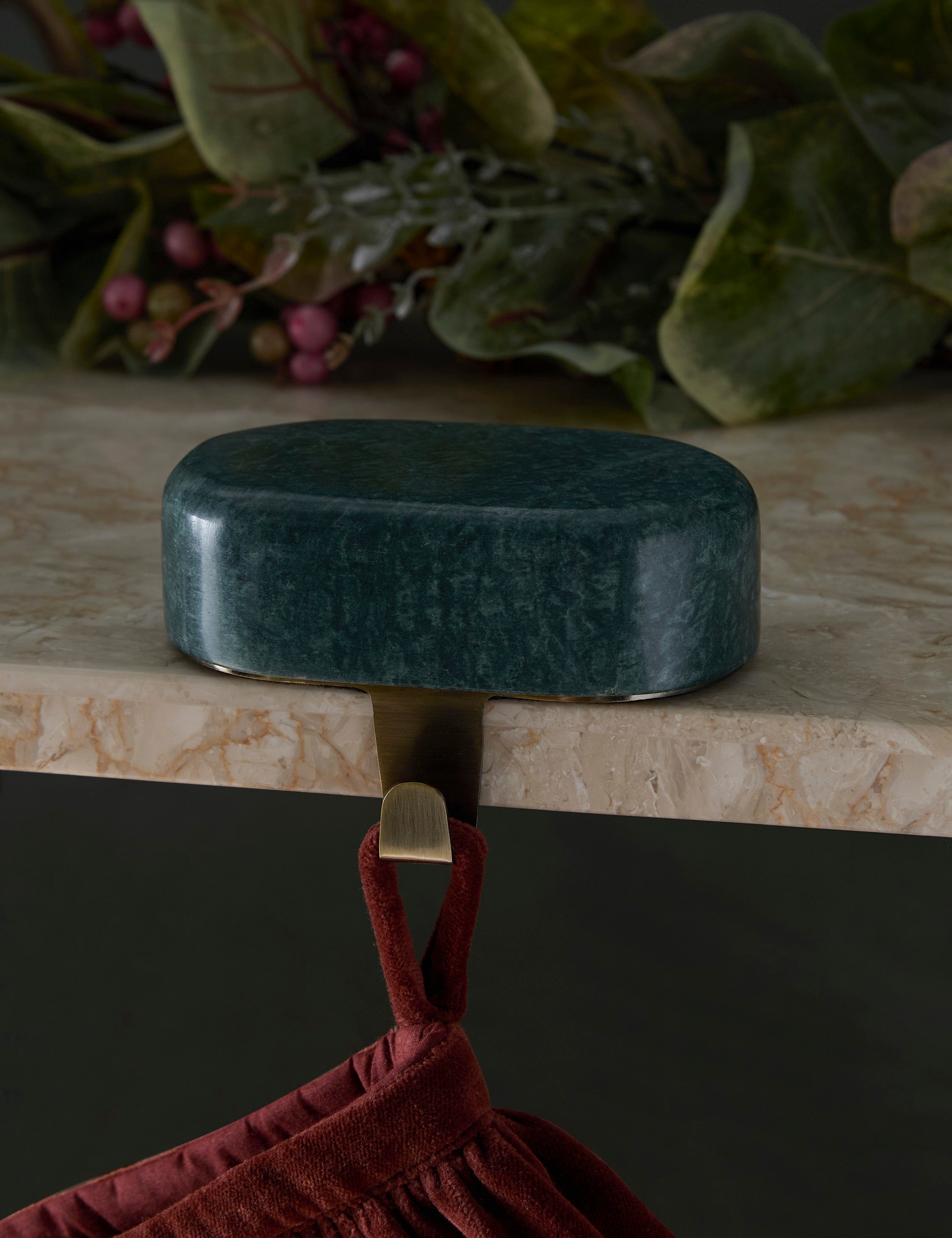 #color::green | Bertram marble stocking holder