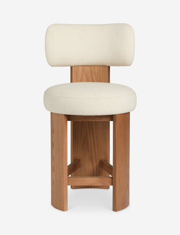 Open Box: Brisbane Counter Stool, Ivory Performance Linen