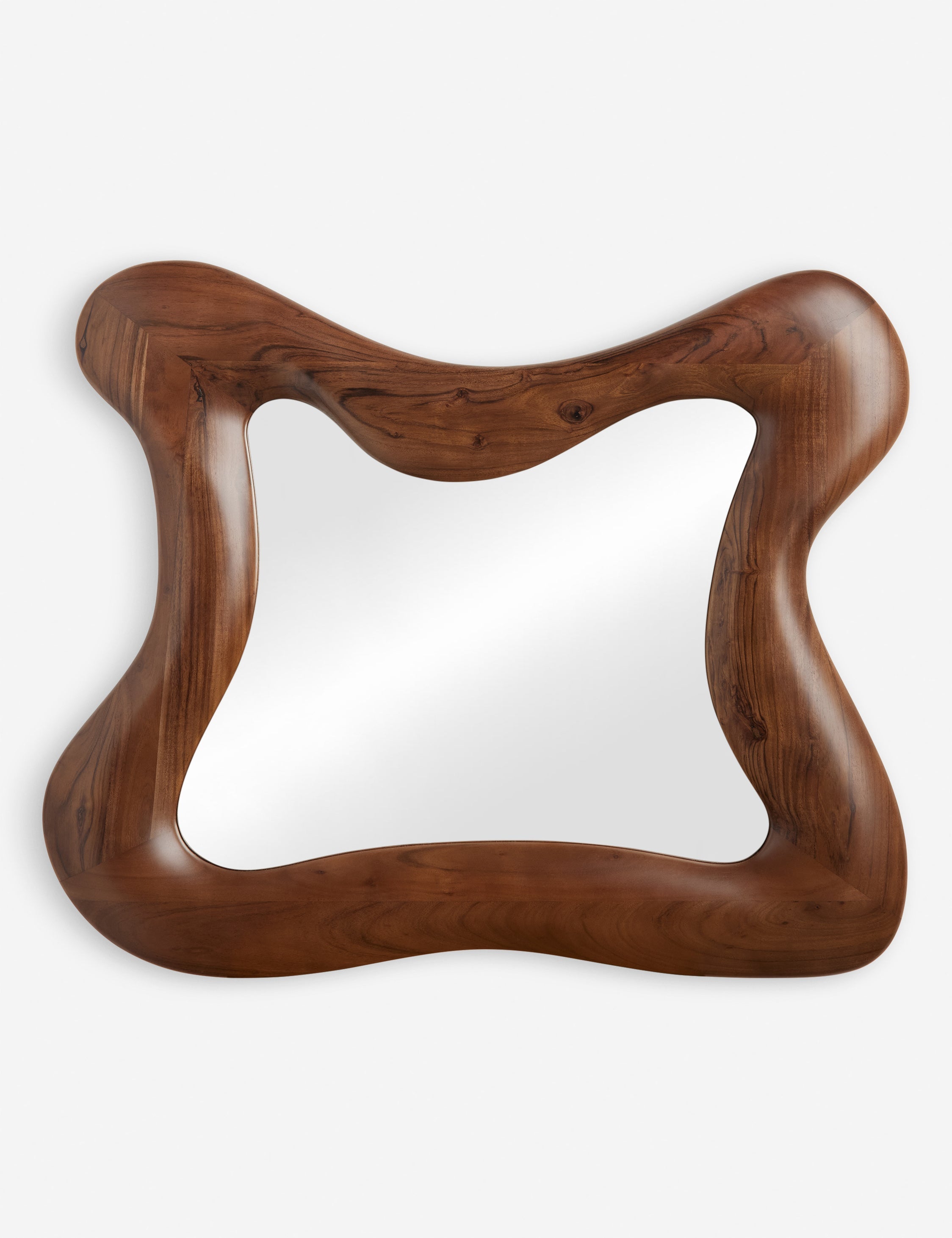 #color::natural #size::36--x-30- | Cambria chunky wood frame wavy silhouette mirror by Aimee Song