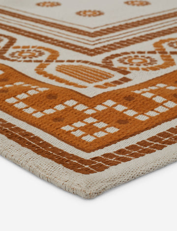 Cambridge Indoor / Outdoor Rug Swatch, Ivory and Sienna