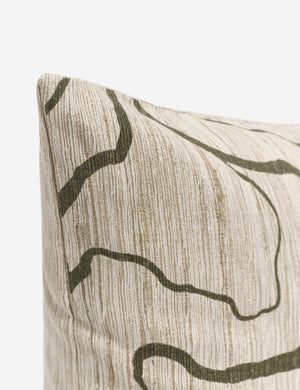 Corner shot of the Canyon Olive Green Lumbar Pillow