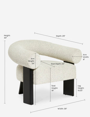 Dimensions on the Celeste Accent Chair