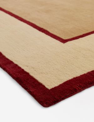 Close up of the corner of the Deller Hand-Loomed Wool Rug by Jake Arnold