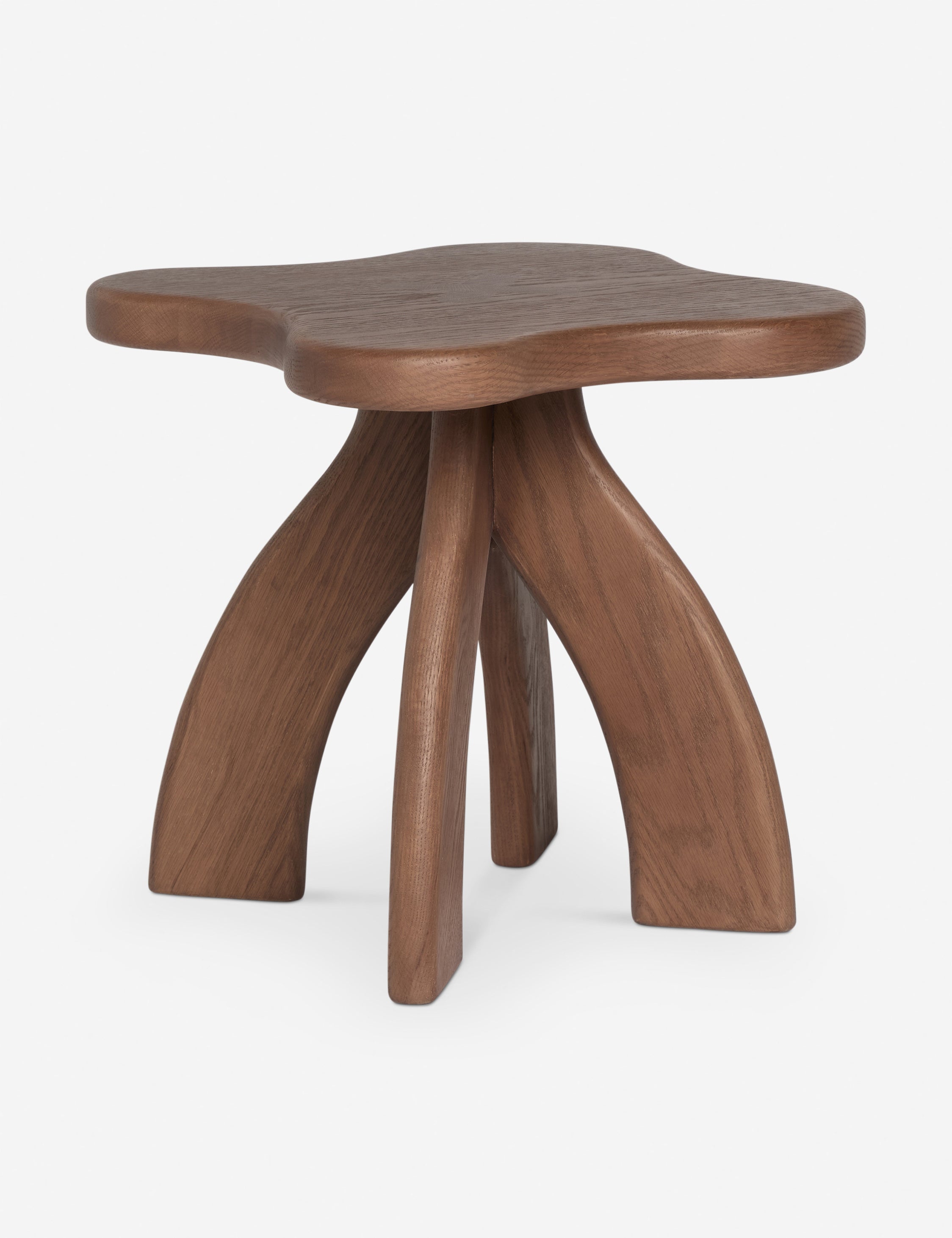#color::cool-brown | Etna sculptural modern wood accent stool by Aimee Song