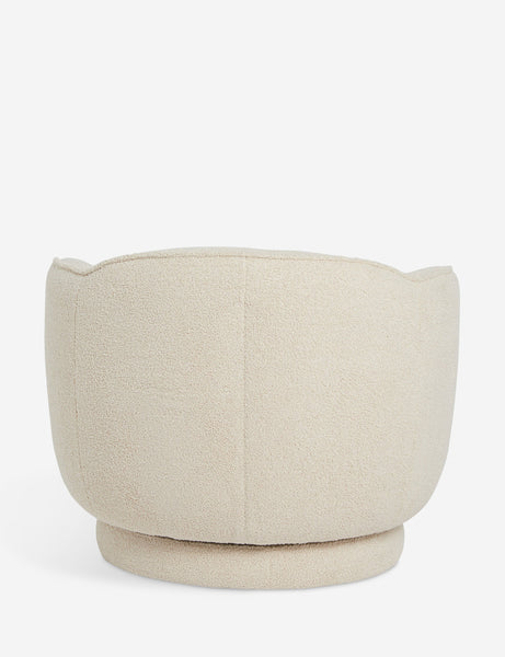 #color::teddy-boucle | Back view of the Fern scalloped back boucle upholstered swivel chair