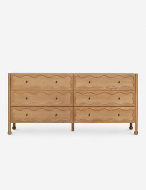 Fontaine wavy detailing solid oak 6-drawer dresser by Aimee Song