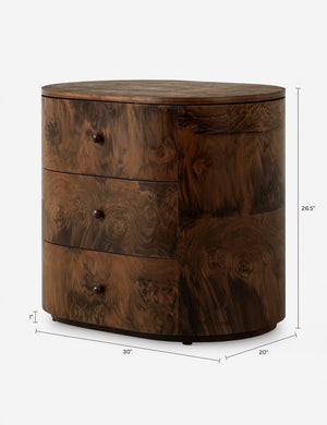 Raisa Nightstand by Amber Lewis x Four Hands : Walnut Burl