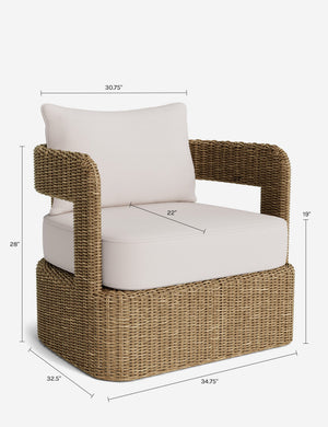 Hadler Outdoor Swivel Lounge Chair : Ivory