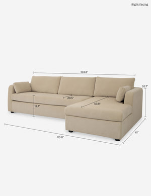Engen Sleeper Sectional With Storage Chaise : Sand / Left-Facing