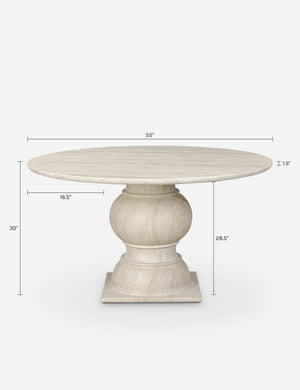Macalaster Round Dining Table by Amber Lewis x Four Hands : Faux Travertine