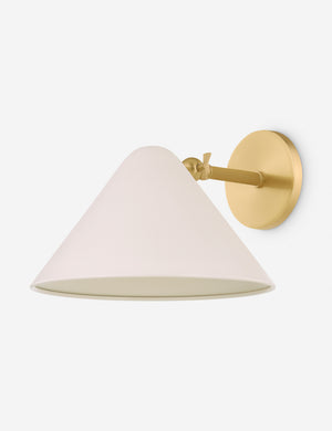 Angled view of the Citrine adjustable cone shade sconce