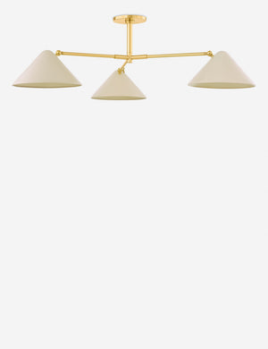 Citrine adjustable three light cone shade flush mount light