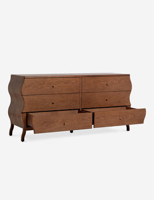 Open Box: Lasya 6-Drawer Dresser, Cool Brown