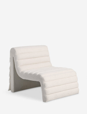 Leon textural boucle channel tufted armless accent chair by Carly Cushnie.
