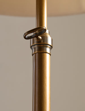 Adjustable height stem of the Lily slim metal stem adjustable height floor lamp by Heidi Caillier