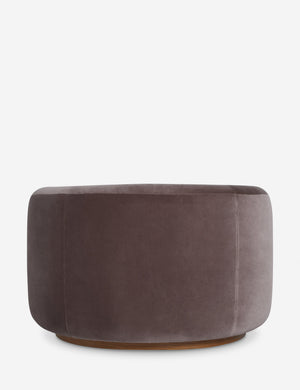 back of the Lowry rounded silhouette velvet accent chair.
