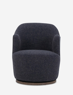 Margie rounded barrel swivel accent chair in slate