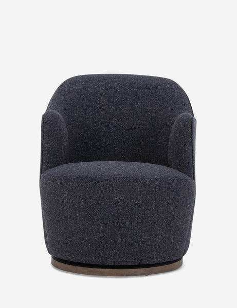#color::slate |  Margie rounded barrel swivel accent chair in slate