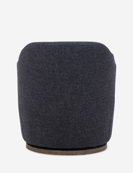 #color::slate | Rear view of Margie rounded barrel swivel accent chair in slate