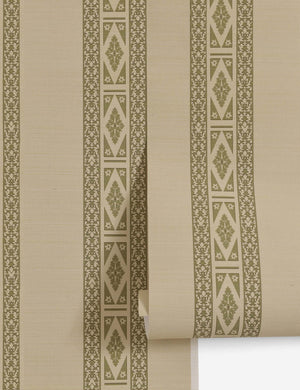 The Paradiso grasscloth striped Wallpaper by Jake Arnold