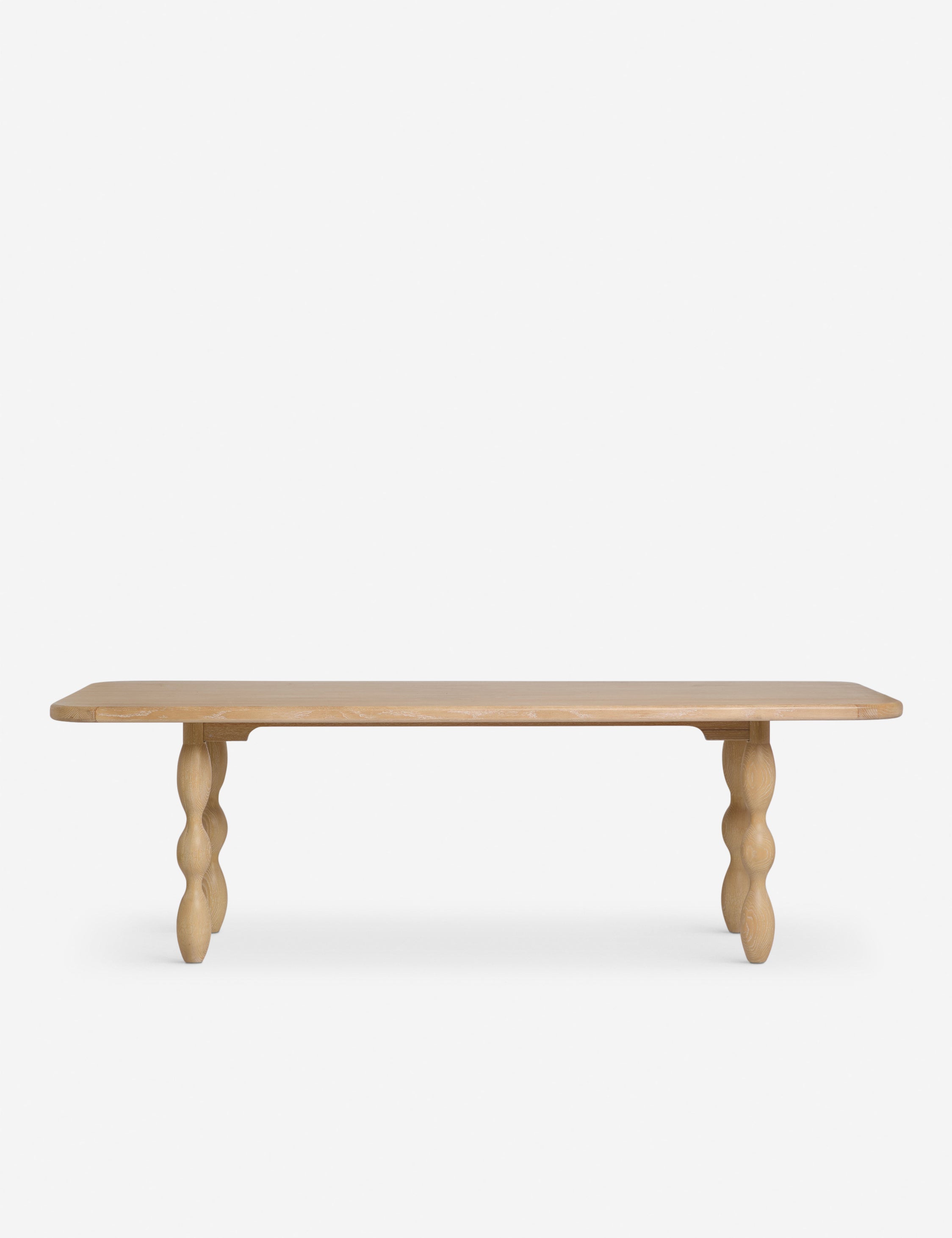 #color::white-wash | Rosita light wood, soft sculptural dining table