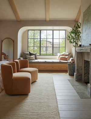 Lois Swivel Chair : Apricot Mini Corduroy