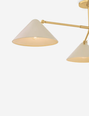 Citrine adjustable three light cone shade flush mount light with light on