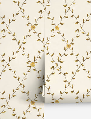 Tillar botanical lattice pattern Wallpaper by Jake Arnold