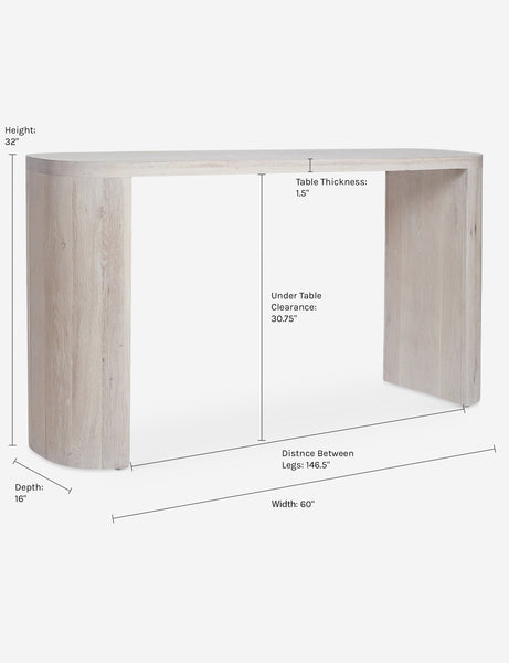 #color::washed-oak | Dimensions on the Luna Console Table