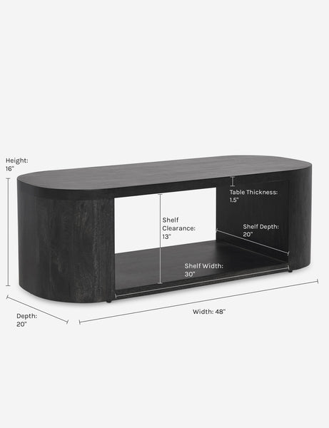 #color::black | Dimensions on the Luna Oval Coffee Table