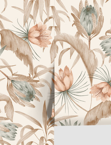 Tropical Wallpaper by Rylee + Cru, Natural - Swatch