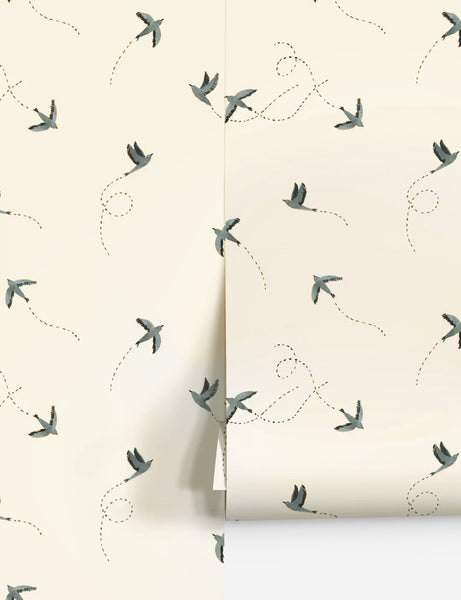 #color::blue | Sparrow blue and white wallpaper by Rylee and Cru.