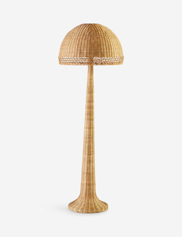 | Quinley rattan coastal floor lamp.