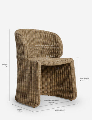 Dimensions on the Mettam Indoor Outdoor Dining Chair