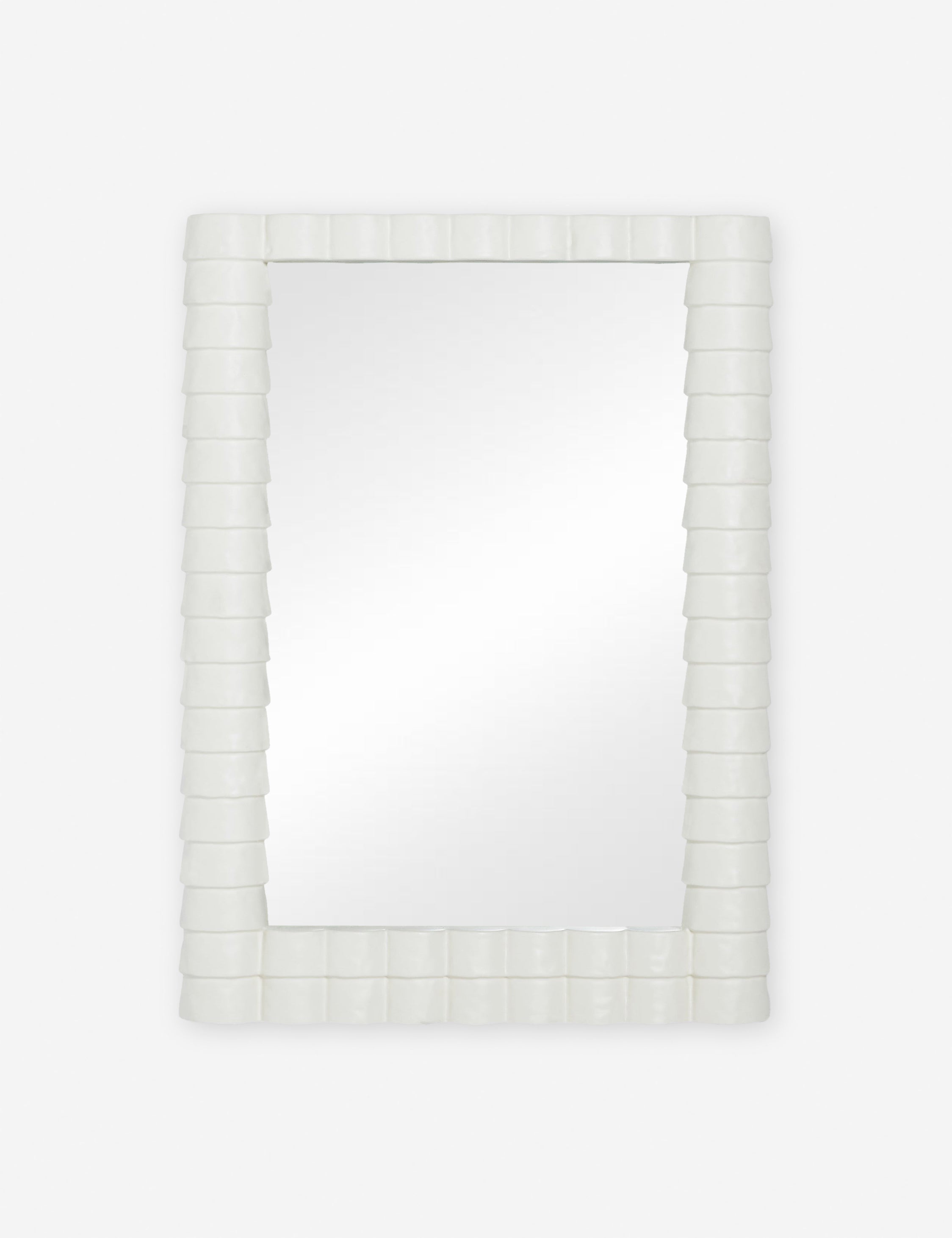 #color::white | Munro white sculptural modern wall mirror.