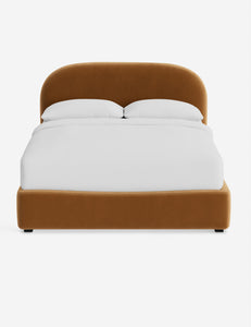 Open Box: Neve Platform Bed, Rust Classic Velvet Queen by Aimee Song