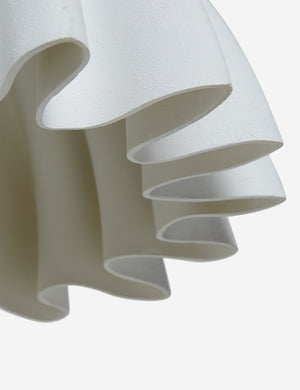 Close up of the shade of the Nita pleated shade pendant light.