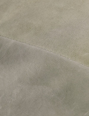 Close up of the leather of the Nolina relaxed open profile leather accent chair by Carly Cushnie.