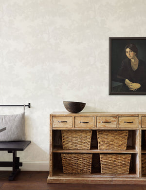Scalamandre botanical inspired white raphael wallpaper