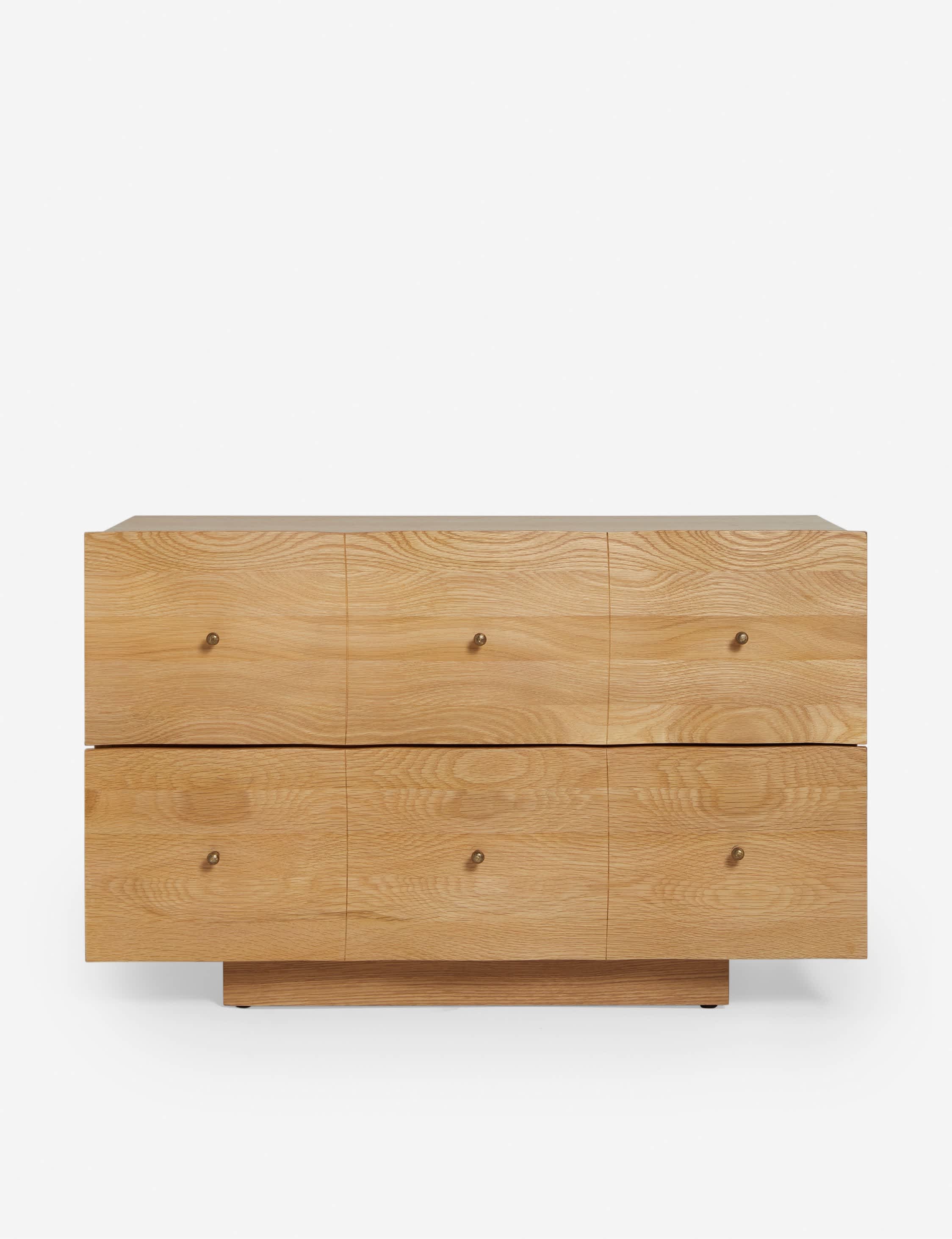 #color::natural-oak | Otelia wide profile two drawer nightstand in natural wood