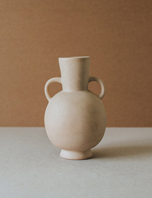 Tyrenno modern ceramic double handle Vase by Al Centro Ceramica