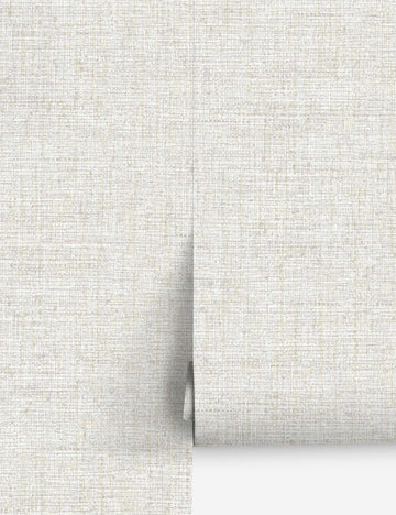 Papyrus Weave Peel + Stick Wallpaper, White - Swatch