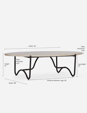 Open Box: Peggy Outdoor Oval Coffee Table, Faux Travertine by Sarah Sherman Samuel