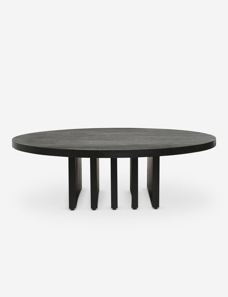 #color::black | Head-on view of the Pentwater black wooden Round Coffee Table