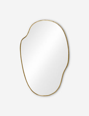 Large Puddle mirror with a free-curving gold frame that mimics a puddle shape by Sarah Sherman Samuel