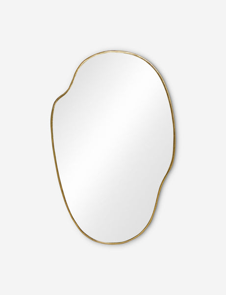 #color::gold  #size::large | Large Puddle mirror with a free-curving gold frame that mimics a puddle shape by Sarah Sherman Samuel