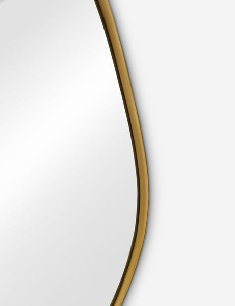 #color::gold  #size::small | The gold curved frame on the small puddle mirror