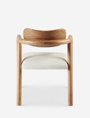 Back of the Elvia sculptural white cedar dining chair.